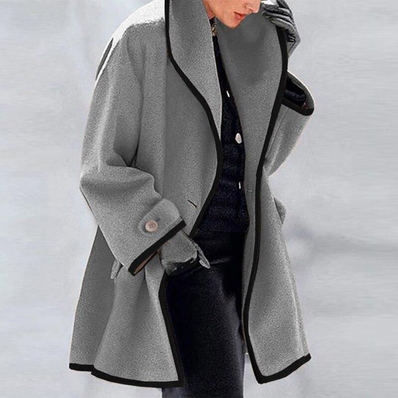 Lune London | Coat - Wool blend - Oversized fit - Draped collar - Long style