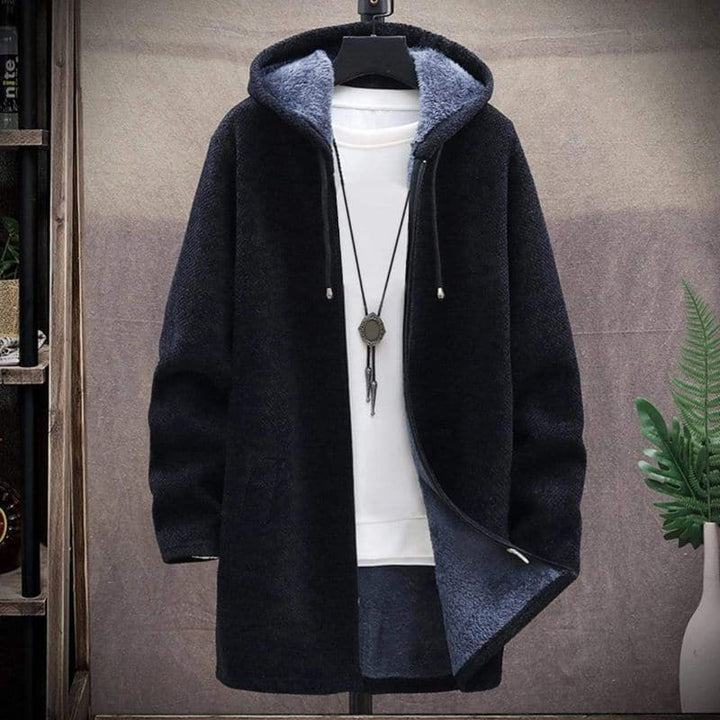 Lune London | Jacket - Wool Blend - Drawstring Hood - Lined and Warm - Zipper & Side Pockets