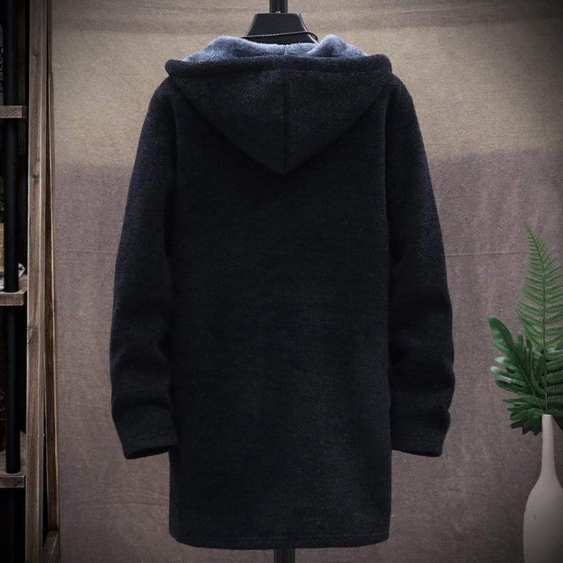 Lune London | Jacket - Wool Blend - Drawstring Hood - Lined and Warm - Zipper & Side Pockets