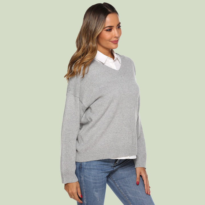 Lune London | Knit Sweater - V-Neck - Loose Fit - Long Sleeves - Soft and Comfortable