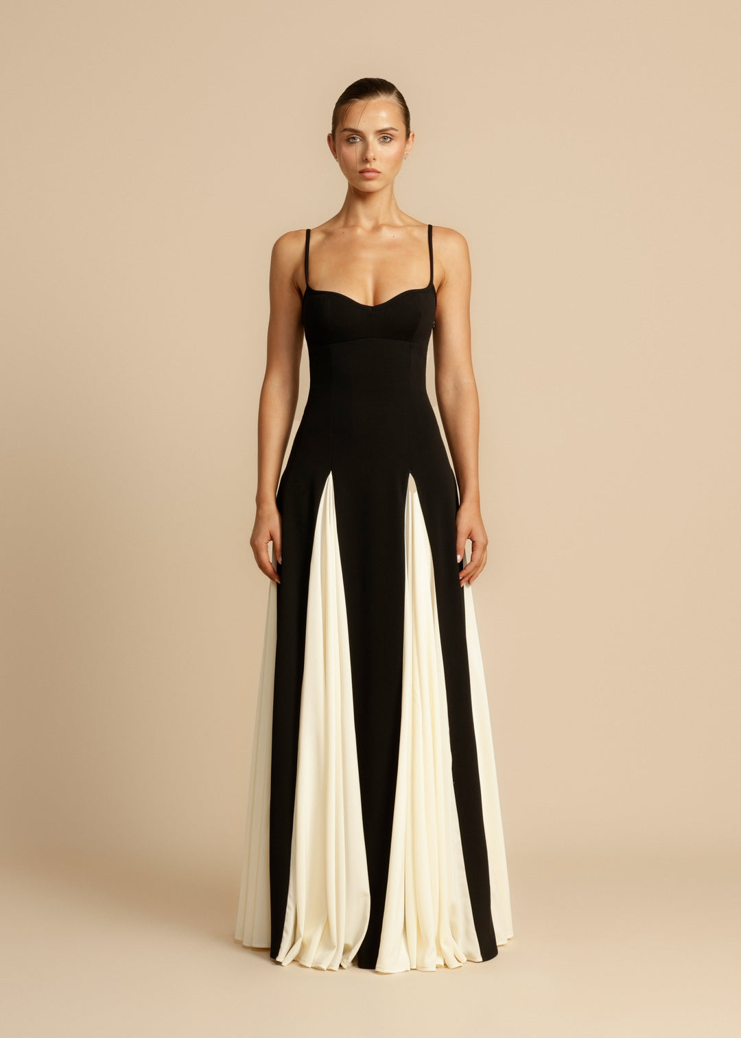 Lune London | Spaghetti Strap Color Block Swing Maxi Dress