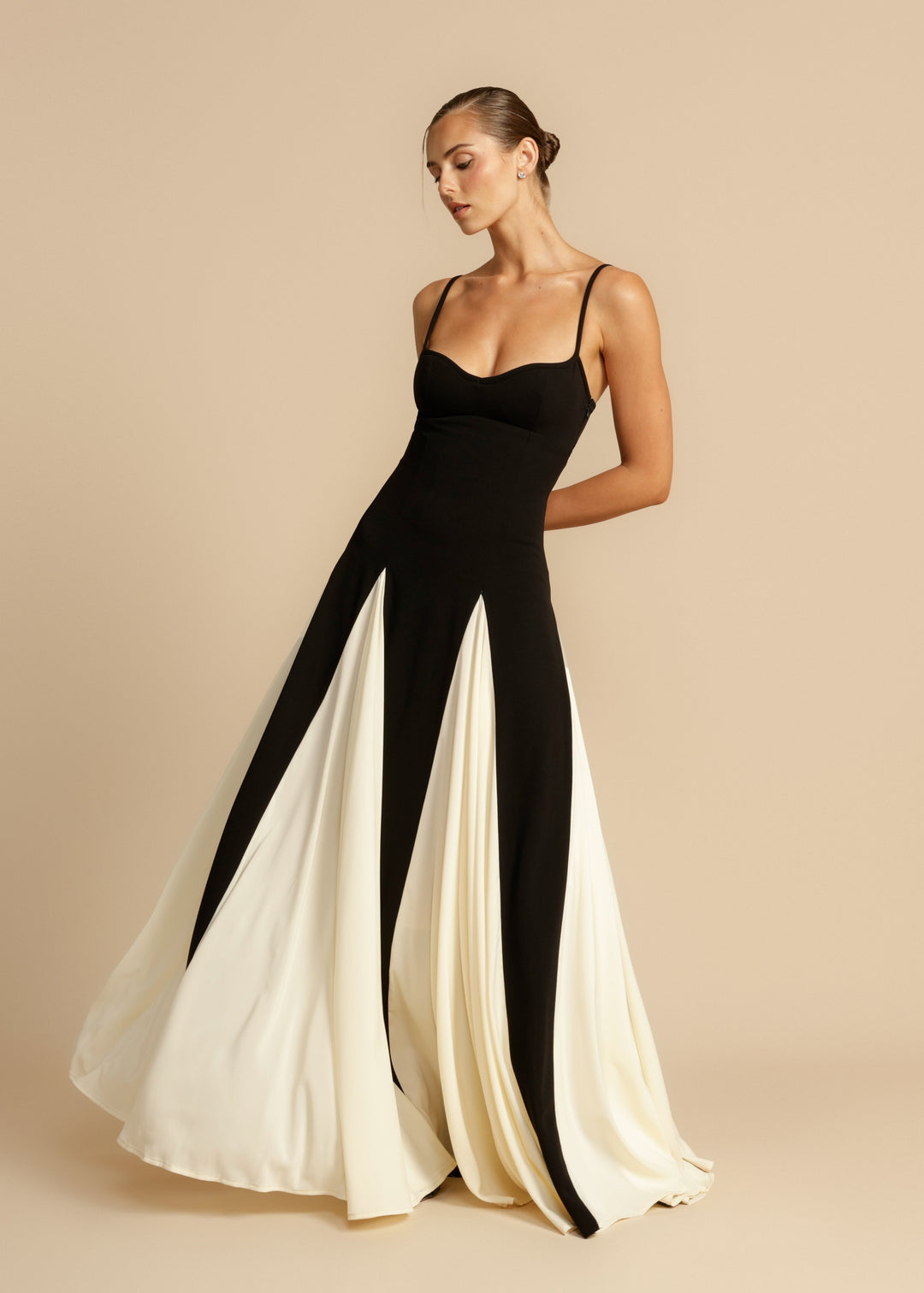 Lune London | Spaghetti Strap Color Block Swing Maxi Dress