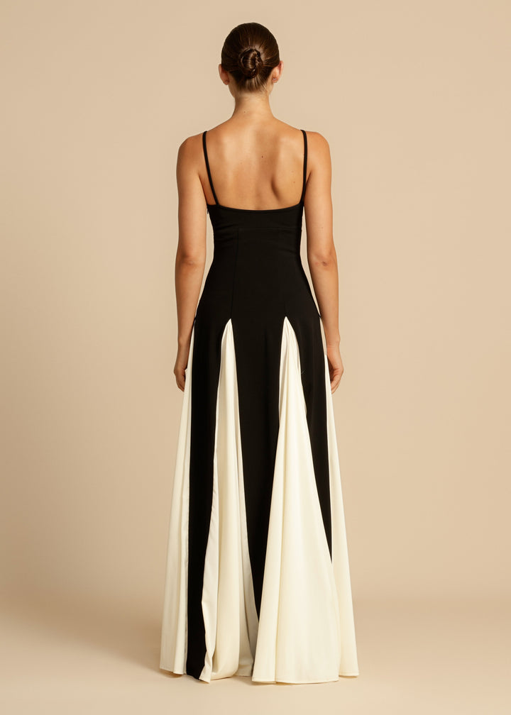 Lune London | Spaghetti Strap Color Block Swing Maxi Dress