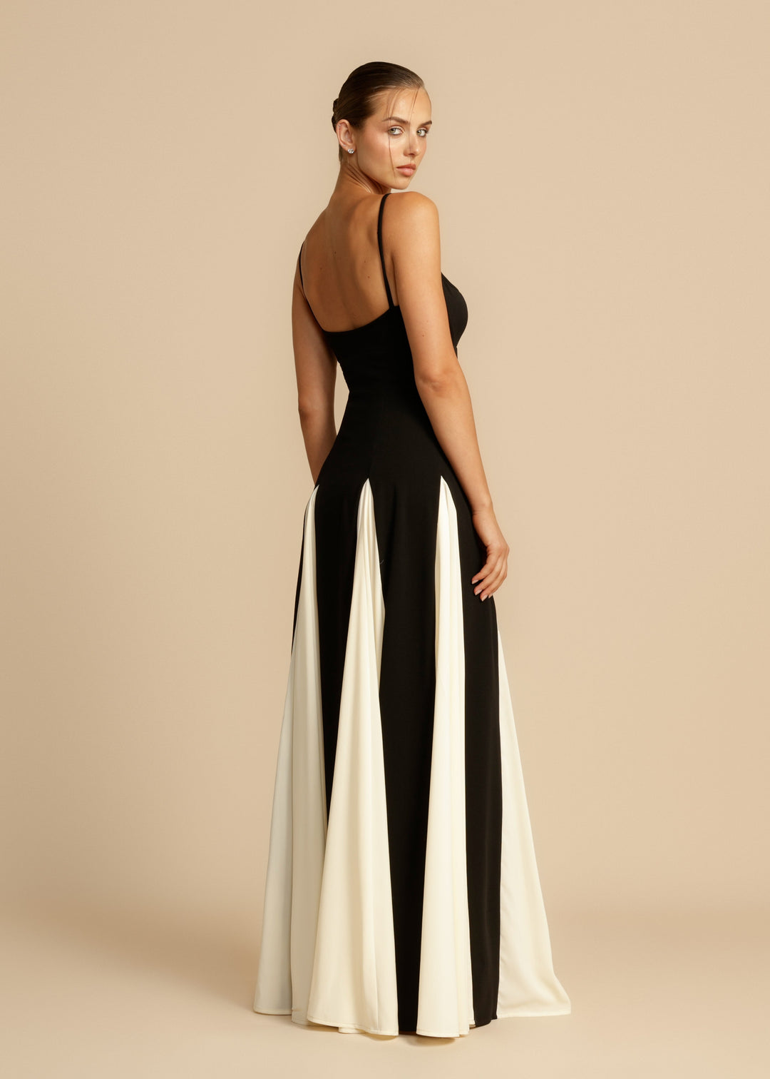 Lune London | Spaghetti Strap Color Block Swing Maxi Dress
