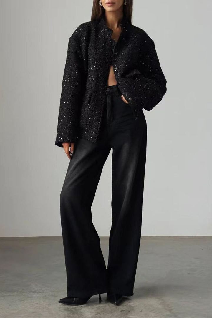 Lune London | Embellished short bomber jacket