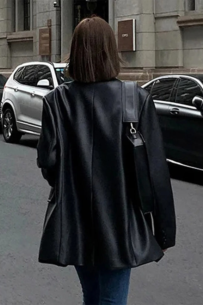 Lune London | PU Leather Blazer Jacket