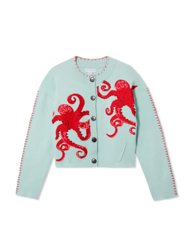 Lune London | Cozy beach knit cardigan with nautical octopus design