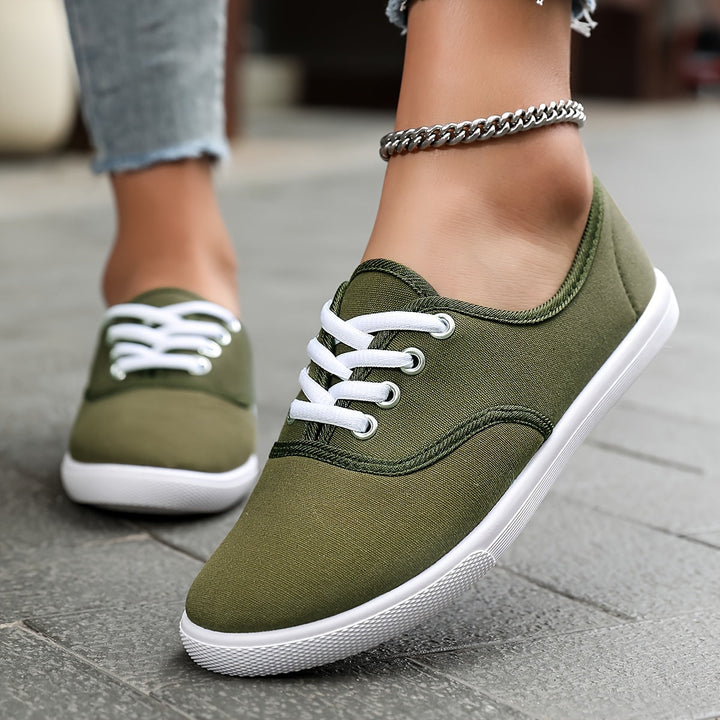 Lune London | Comfortable Low Canvas Lace-Up Shoes