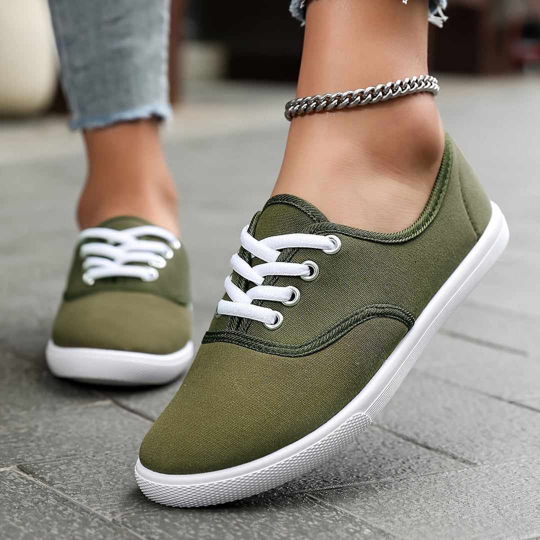 Lune London | Comfortable Low Canvas Lace-Up Shoes