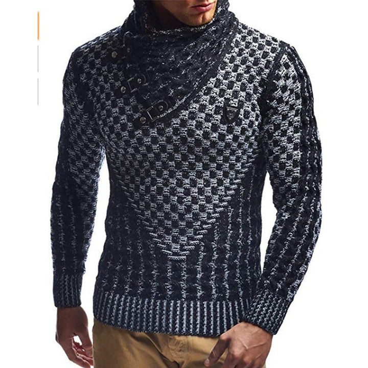 Chic Und Stil | Mens Turtleneck Sweater with Closure