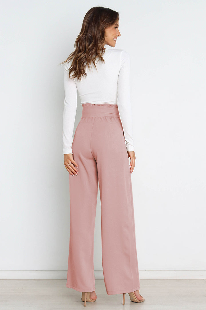 Lune London | High Waist Paperbag Pants with Bow Detail