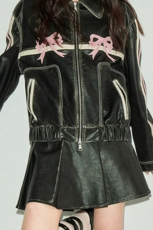 Lune London | Decor Faux Leather Biker Jacket