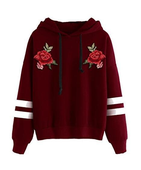 Sweat-shirt pour femmes avec broderie rose de haute qualité Chic & Stil