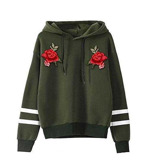 Sweat-shirt pour femmes avec broderie rose de haute qualité Chic & Stil