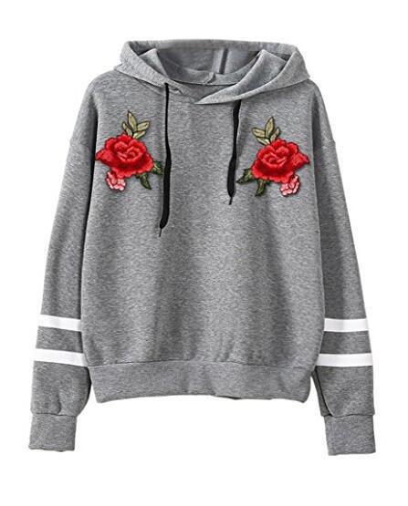 Sweat-shirt pour femmes avec broderie rose de haute qualité Chic & Stil