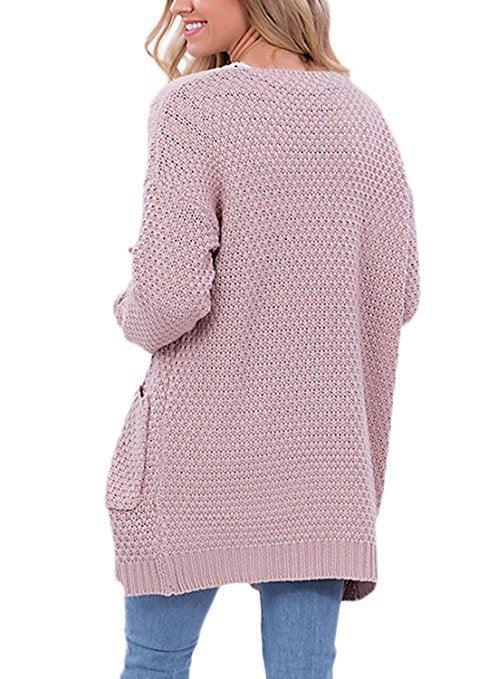 Chunky knit cardigan for women with asymmetrical design and relaxed sleeves Chic and Still