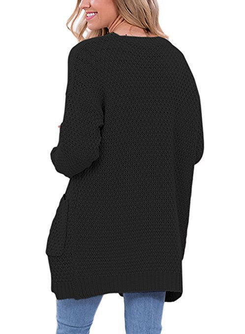 Casual knitted jacket for women with large pockets and open design Lune London