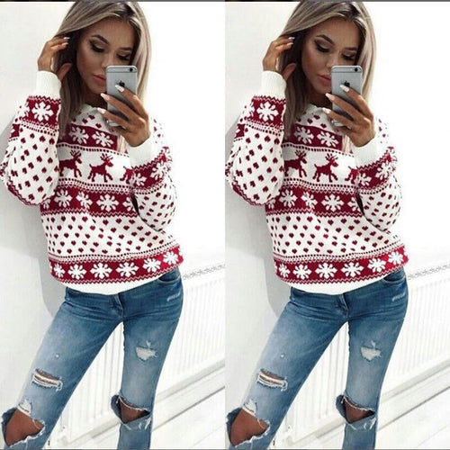 Comfortable Christmas sweater for women with snowflake and reindeer pattern Lune London