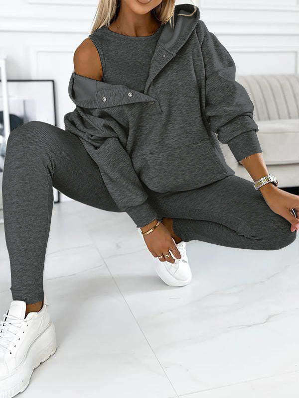 Lune London | 3-piece women's sports set with oversized sweatshirt and slim pants