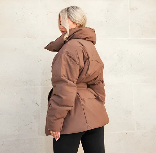 Lune London | Belted Puffer Jacket Plus Size Collar Winter Coat