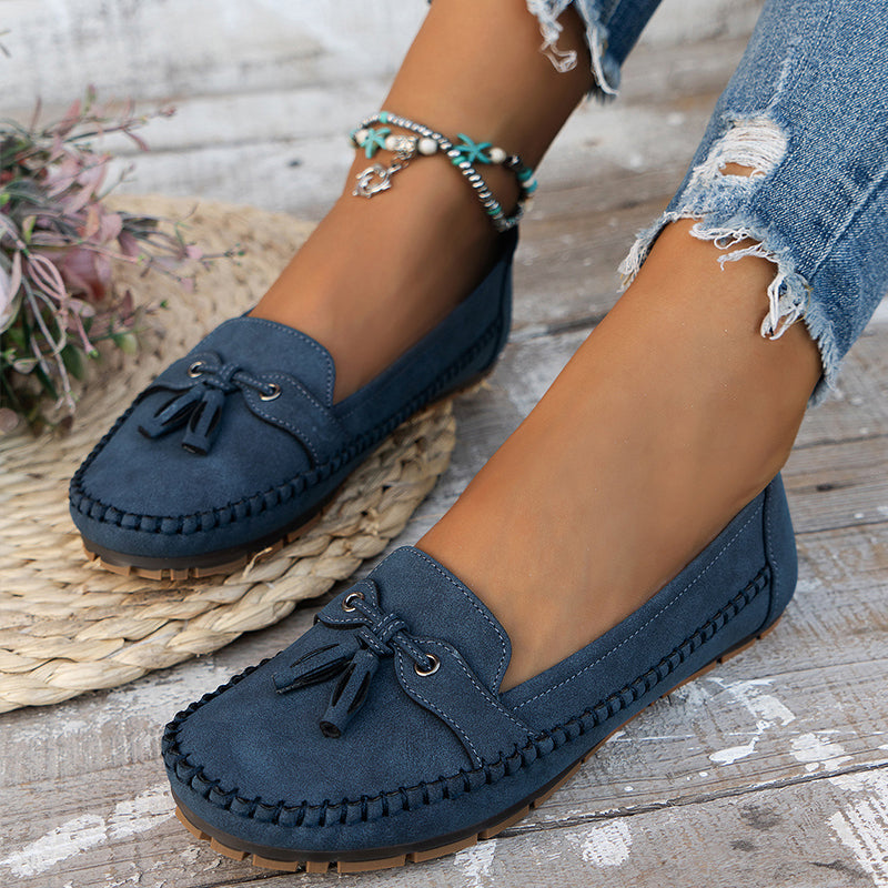 Lune London | Classic Suede Loafers with Tassel Detail for Women