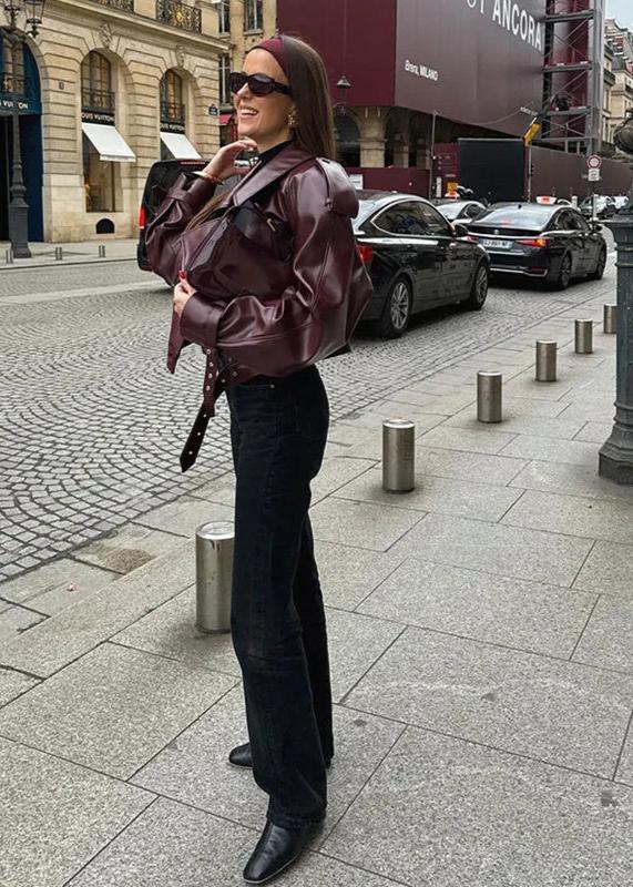 Lune London | Revers Faux Leather Jacket