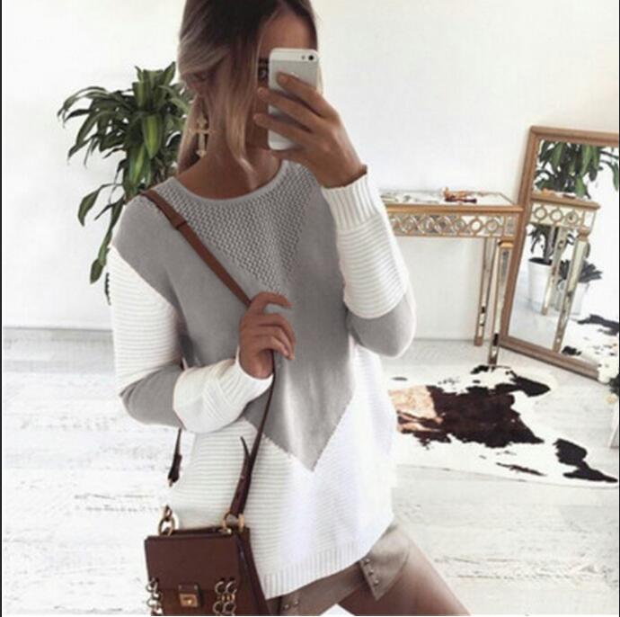 Pull tricoté pour femmes avec un motif zigzag moderne et des manches structurées Chic & Stil