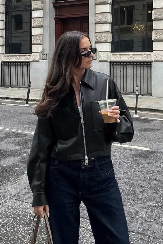 Lune London | Figure Matte Leather Short Jacket