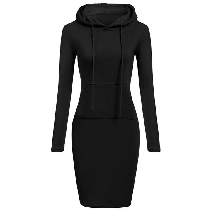 Lune London | Hoodie Dress - Long Sleeves - Adjustable Hood - Kangaroo Pocket - Slim Fit