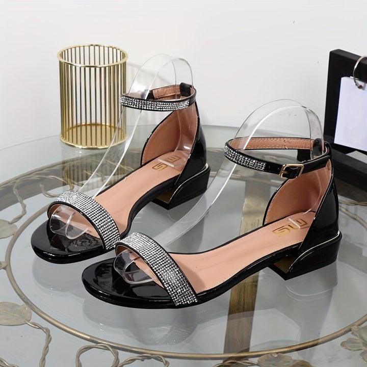 Lune London | Shiny Flat Sandals for Women Crystal Shoes Summer