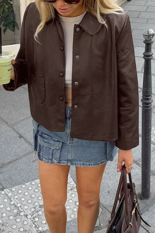 Lune London | Leather Fleece Collar Jacket