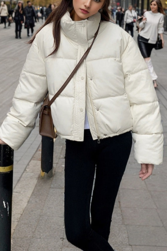 Lune London | Faux Leather Insulated Puffer Jacket