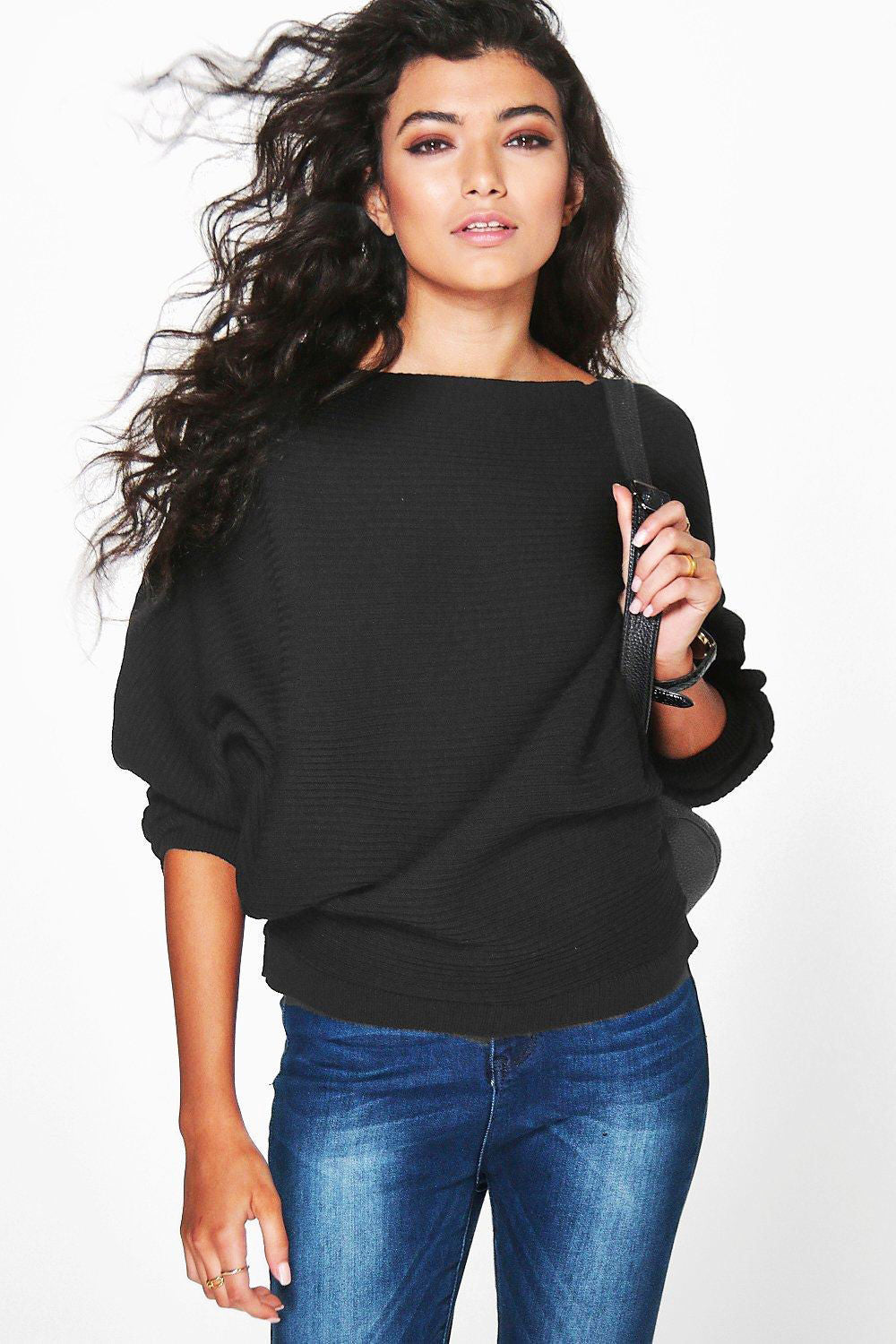 Pull femme décontracté en tricot avec coupe oversized innovante et manches bouffantes à la mode Lune London