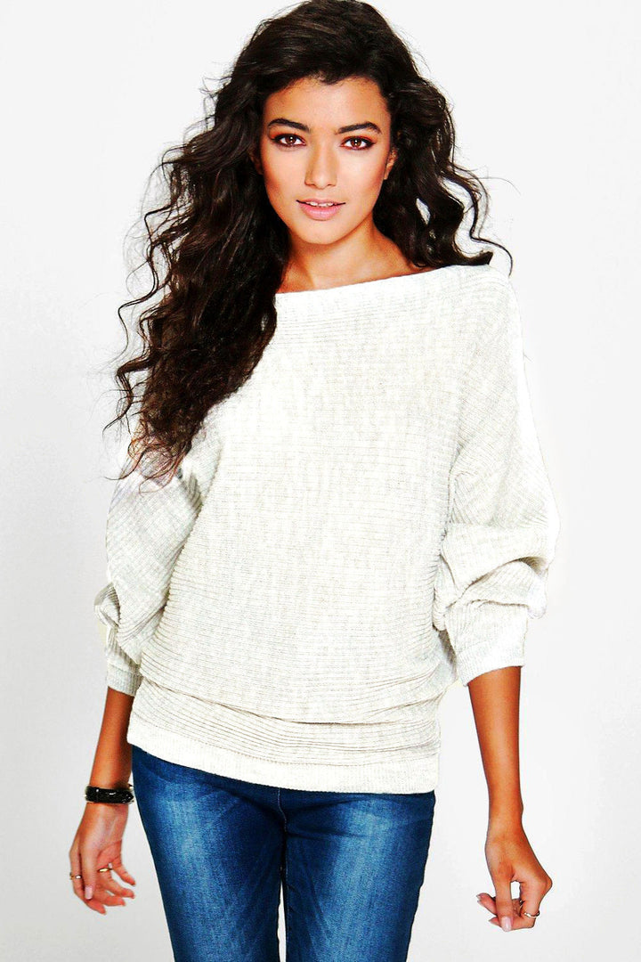 Pull femme décontracté en tricot avec coupe oversized innovante et manches bouffantes à la mode Lune London