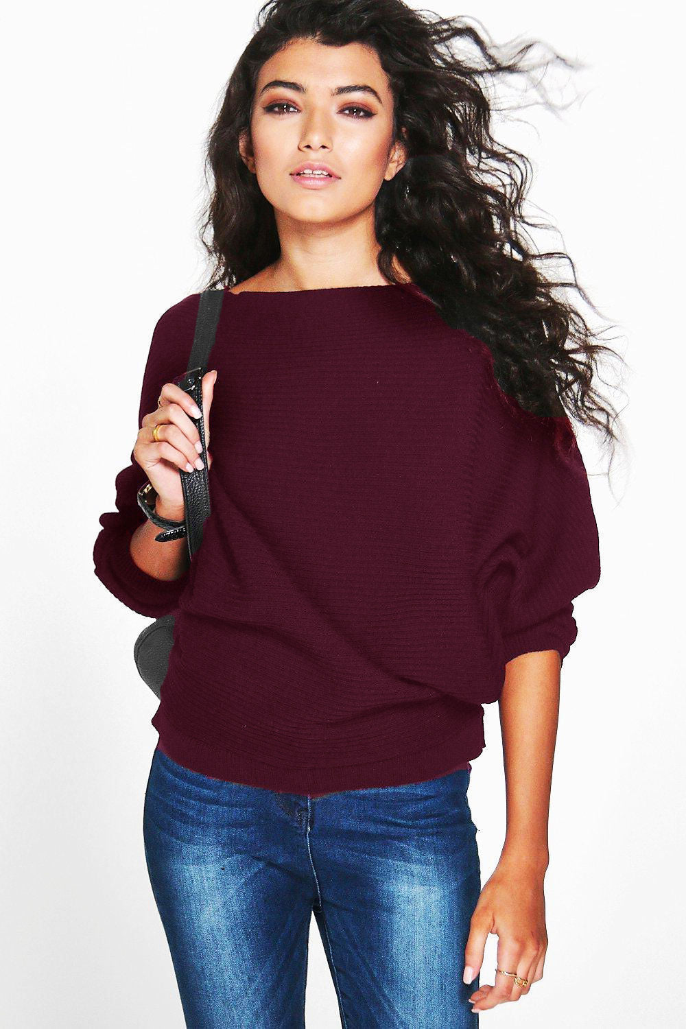 Pull femme décontracté en tricot avec coupe oversized innovante et manches bouffantes à la mode Lune London