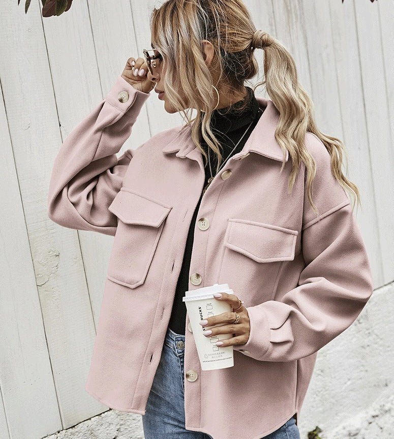 Lune London | Jacket - Oversized Fit - Soft Textured Quality - Button Closure - Large Pockets