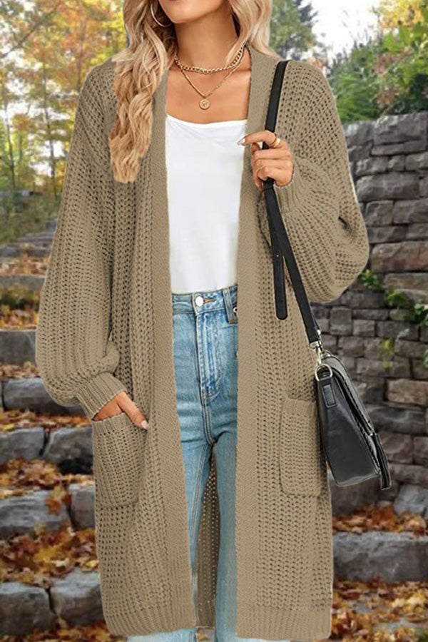 Lune London | Length Loose Oversized Double Pocket Cardigan Sweater Jacket