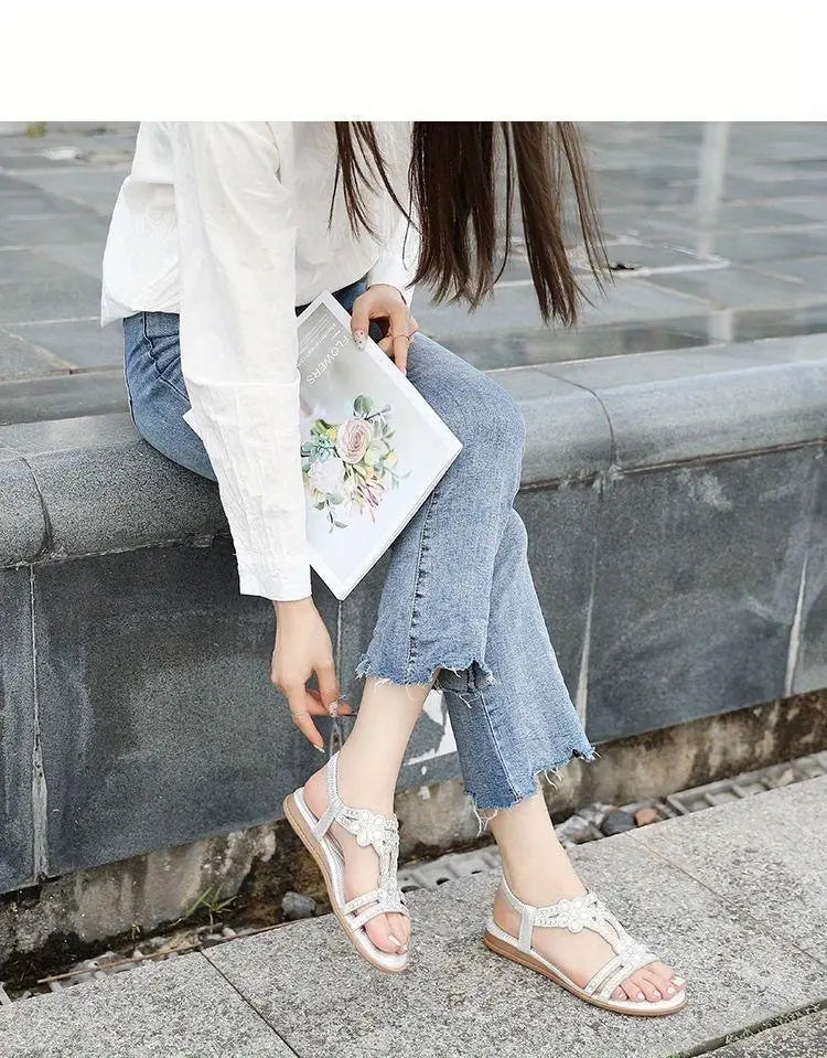 Lune London | Flat Sandals - Chic - Elastic Ankle Strap