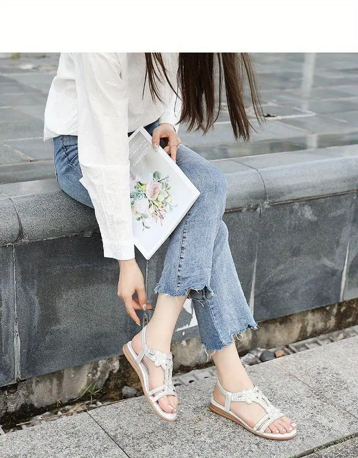 Lune London | Flat Sandals - Chic - Elastic Ankle Strap