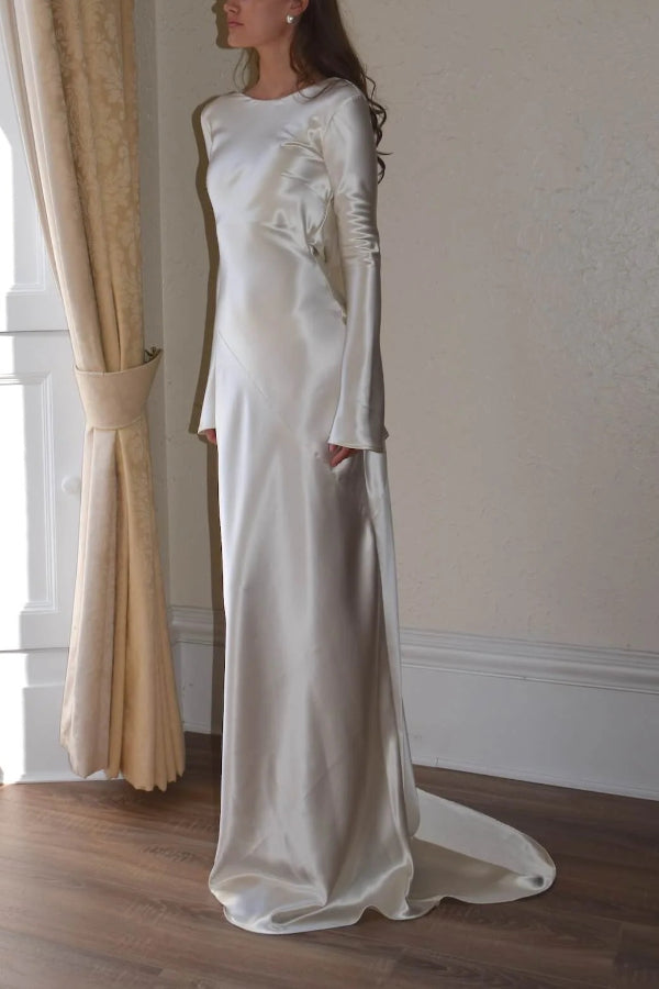 Lune London | Pearl Eden Satin Backless Cowl Neck Gown Maxi Dress