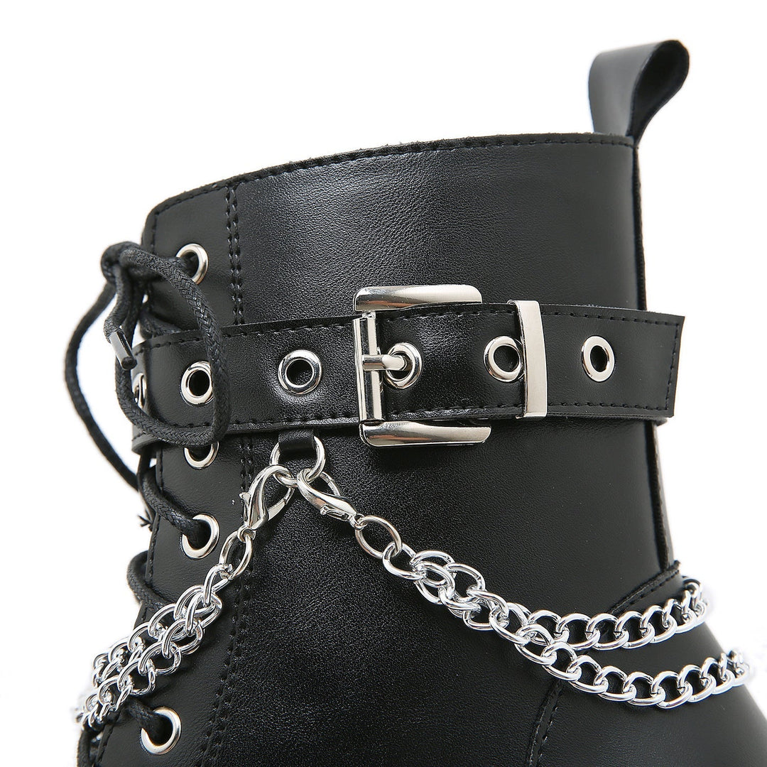 Lune London | Black Boots with High Heels In Martens Style