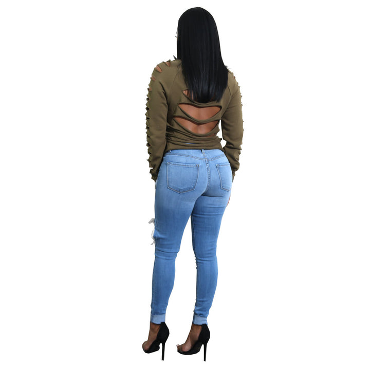 Fashionable oversized women's sweater with exciting cut-outs and a relaxed fit Lune London