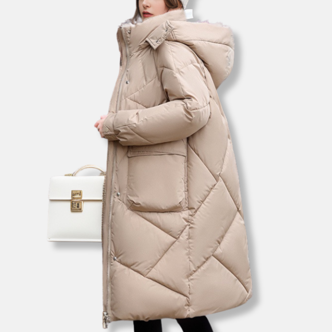 Lune London | Coat - Quilted - Plus Size Fit - Maxi Length - High Collar Hood