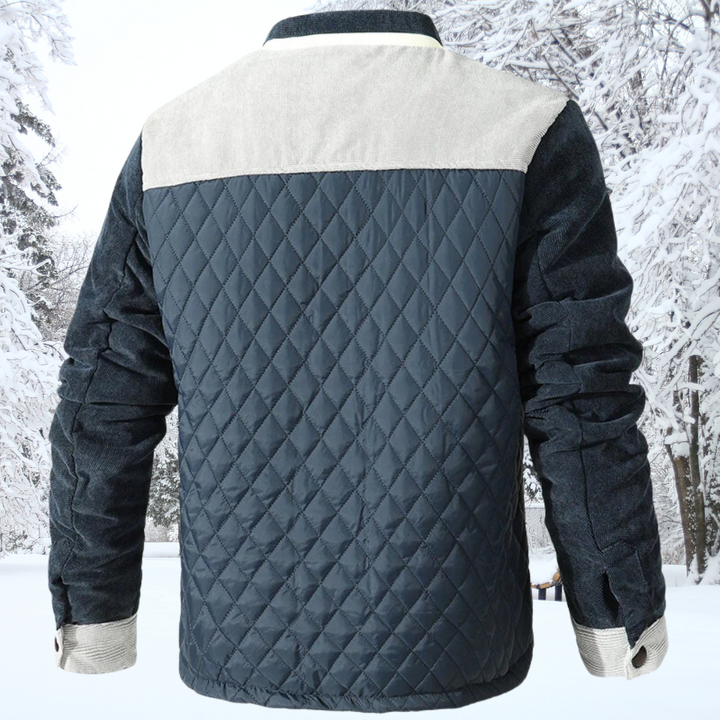 Lune London | Padded Jacket - Classic Collar - Button Closure - Contrasting Sleeves & Shoulders