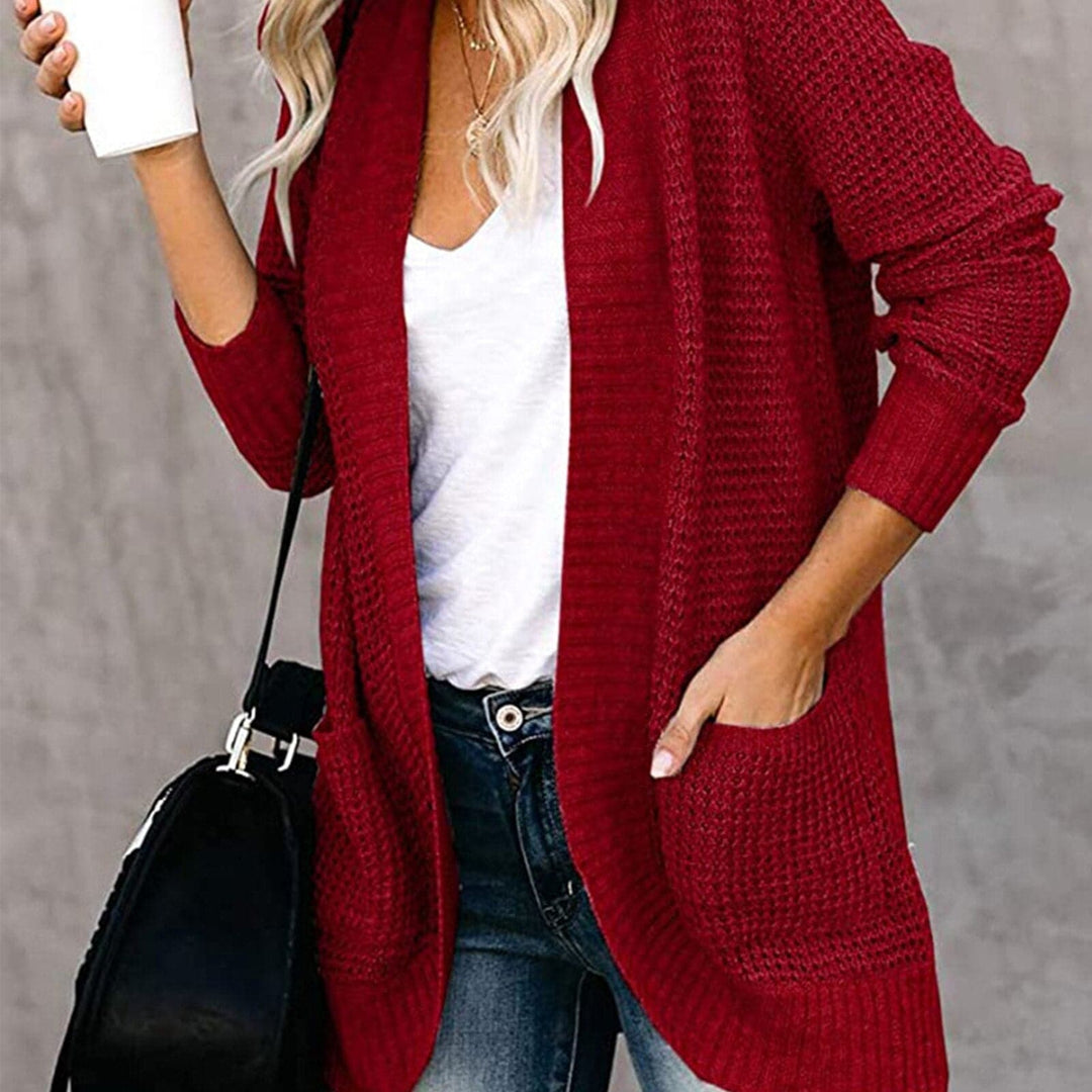 Lune London | Knitted Cardigan - Long Sleeve Loose Fit - Open Front with Large Pockets
