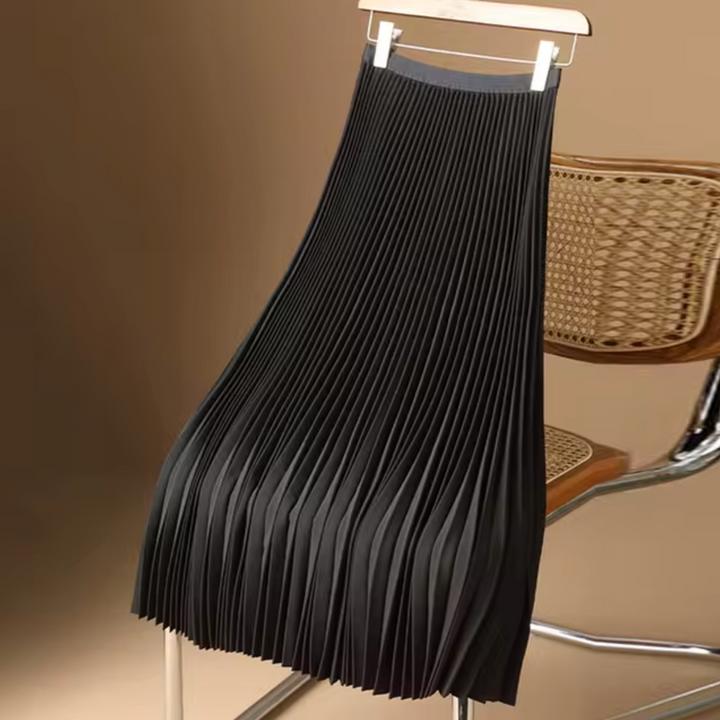 Lune London | Pleated Cotton Satin Maxi Skirt