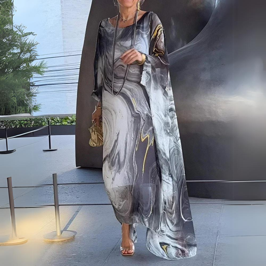 Lune London | Kaftan Dress Flowing Light Fabric Elegant Loose Fit Wide Sleeves