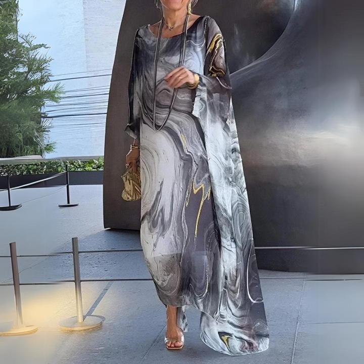 Lune London | Kaftan Dress Flowing Light Fabric Elegant Loose Fit Wide Sleeves