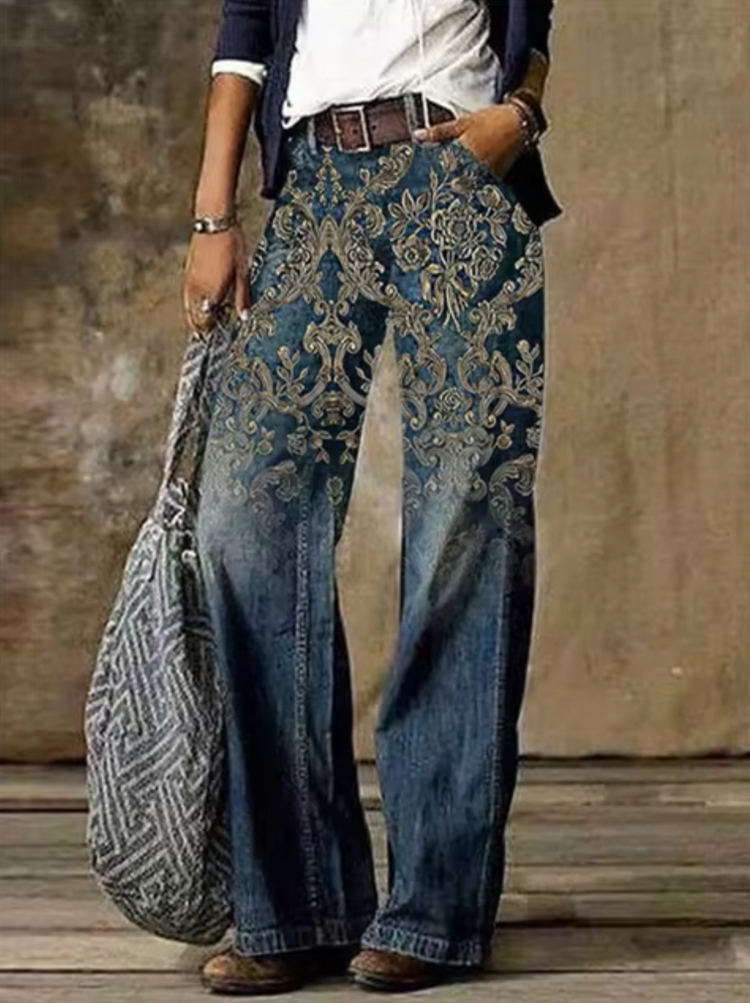 Lune London | Printed Cotton Jeans
