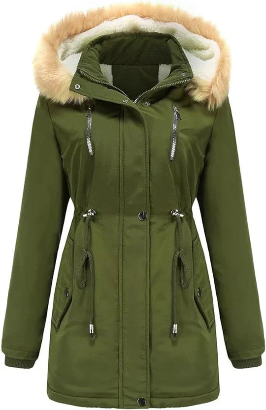 Lune London | Longer Coat with Hood Made Of Faux Fur and Fleece Lining